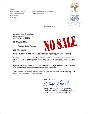 Follow Up Letter To No Sale Prospects Clients Ultimate Estate