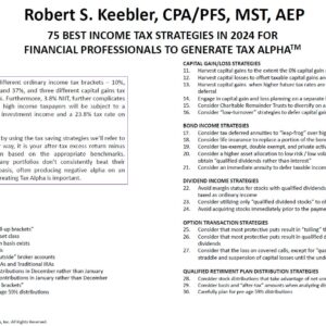 2024 75 Best Income Tax Strategies Chart